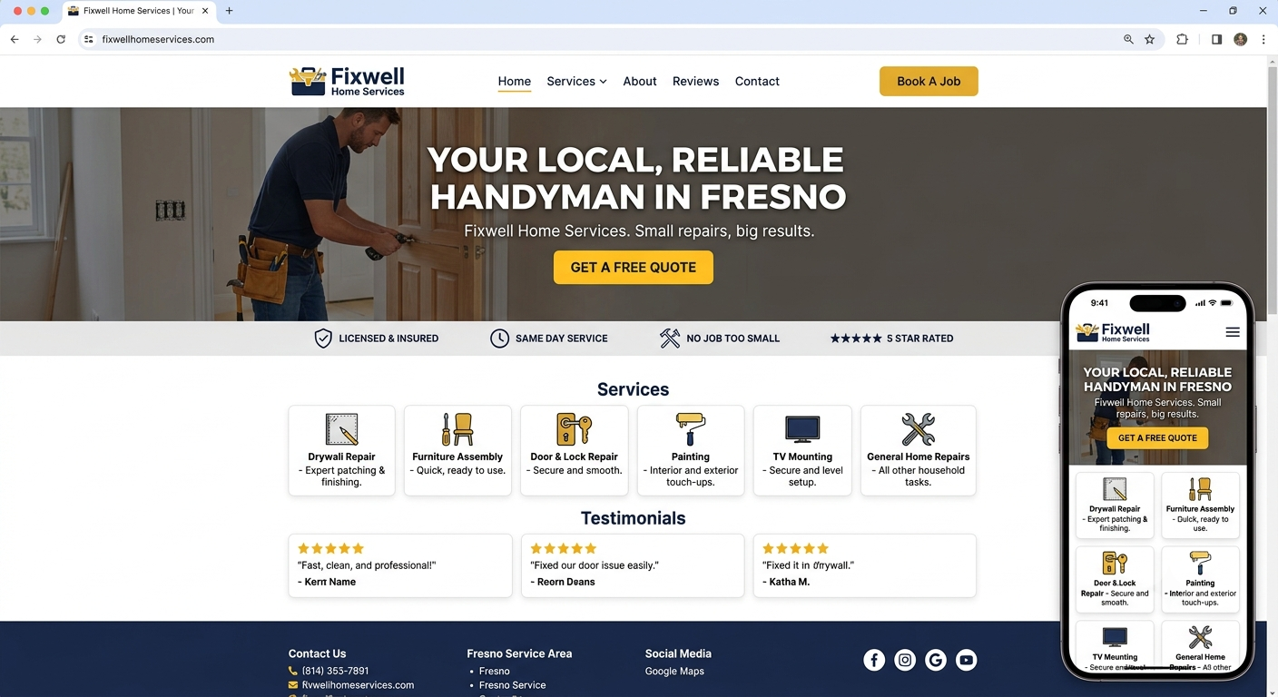 Handyman website — live site example