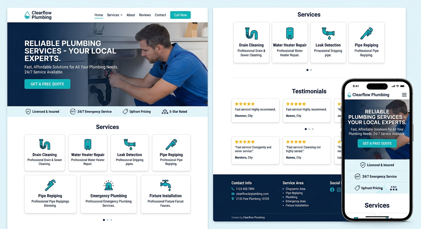 Plumber website — live site example